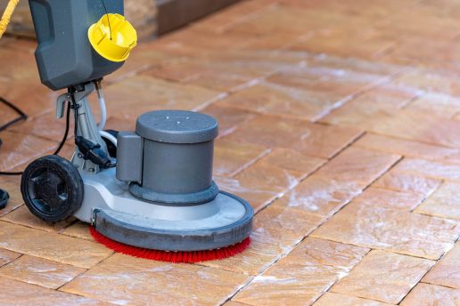 Tile Cleaning Machine Tile Cleaning Pros use a scrubbing machine to clean tile and grout.